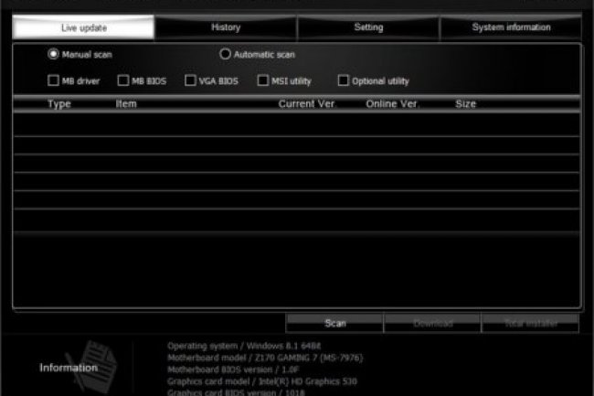 MSI Live Update 6.2.0.72