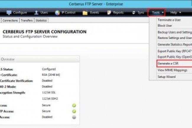Cerberus FTP Server Enterprise v12.7.1