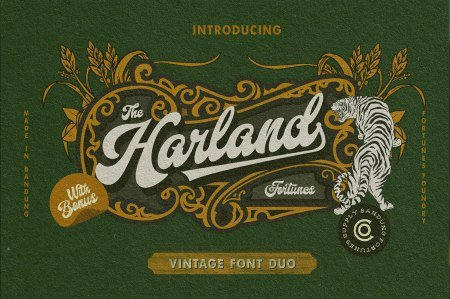 Harland Vintage Font Duo + Bonus