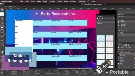 quarkxpress tables