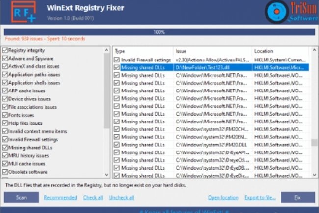 WinExt Registry Fixer v2.1 Build 005