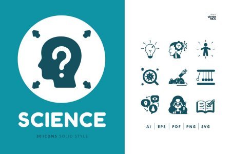 30 Icons Science Solid Style
