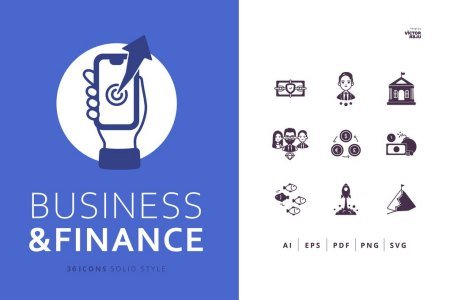 36 Business and Finance Icons Solid Style