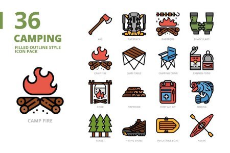 Camping Filled Outline Style Icon