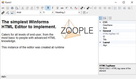 HTML Editor .NET for Winforms 1.9.1.244