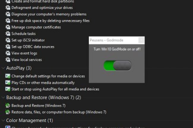 Peusens GodMode 1.0.2.0