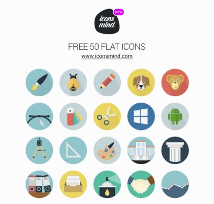 Icons Mind: 50 Flat Icons