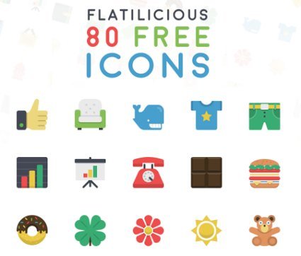 80 Flatilicious Icons