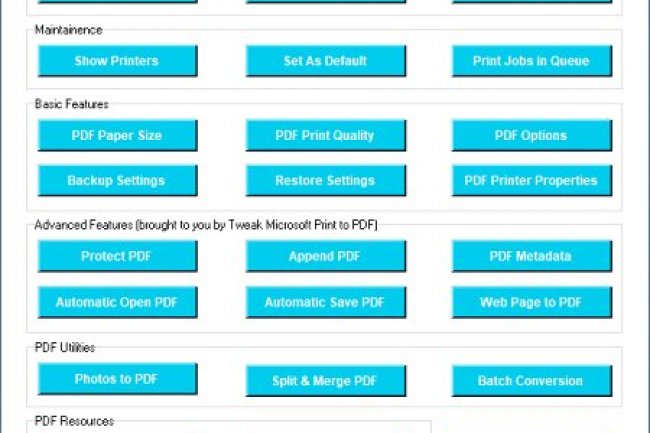 Tweak Microsoft Print to PDF 5.0.0.1696