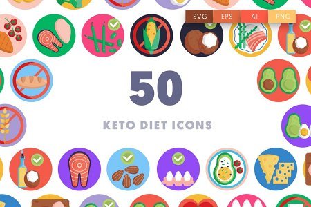 50 Keto Diet Icons
