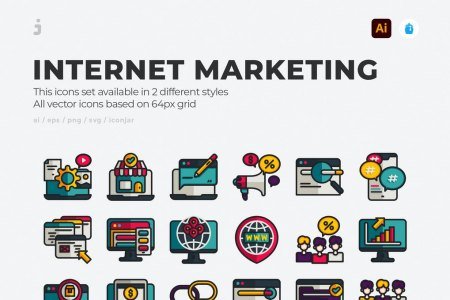 30 Online marketing Icons