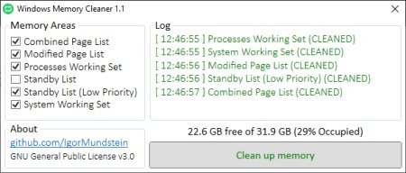 Windows Memory Cleaner v2.8