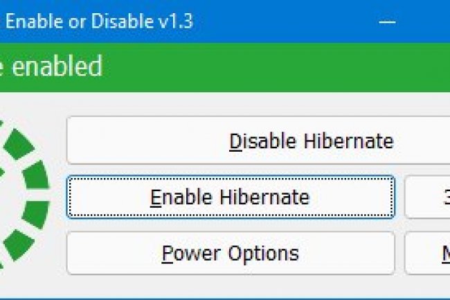 Hibernate Enable or Disable v1.4
