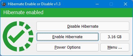 Hibernate Enable or Disable v1.4