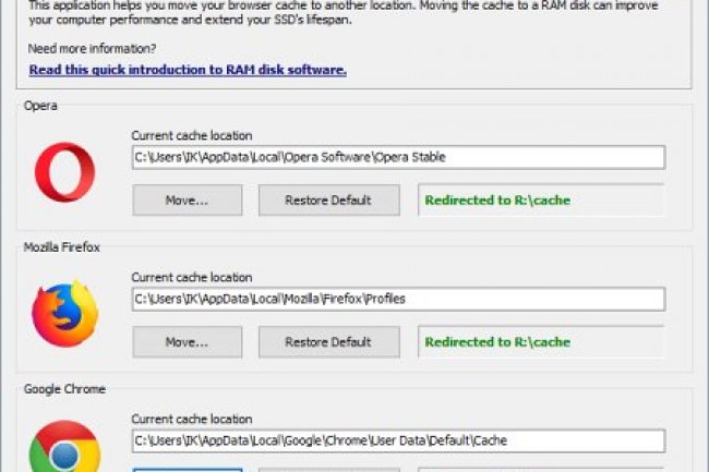 SoftPerfect Cache Relocator v1.9