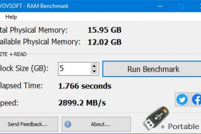 Vovsoft RAM Benchmark v1.1 + Portable