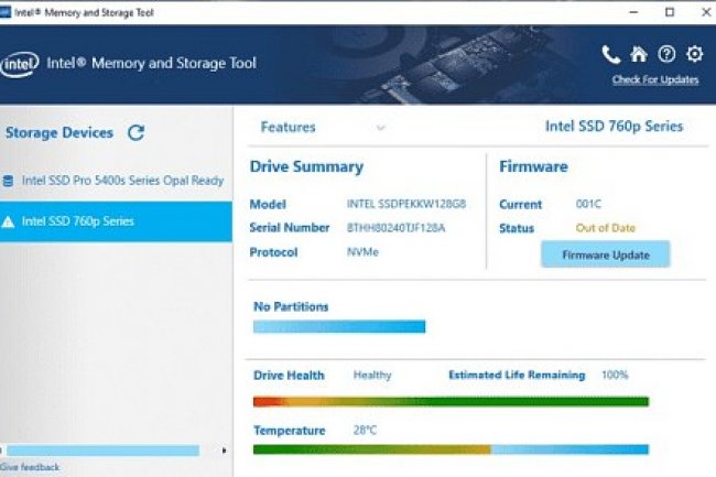 Intel Memory and Storage Tool v2.3
