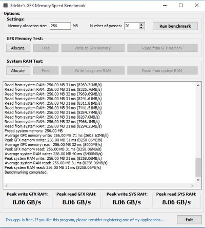 GFX Memory Speed Benchmark v1.1.20.22