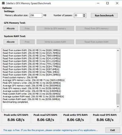 GFX Memory Speed Benchmark v1.1.22.24