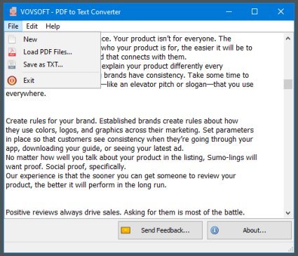 VovSoft PDF to Text Converter v1.3