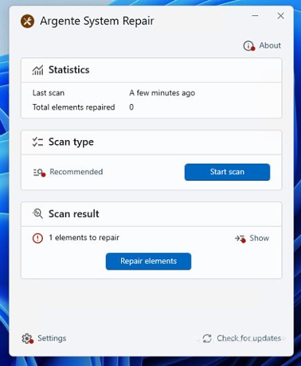 Argente System Repair v1.0.4.8
