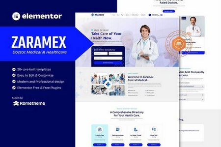 Zaramex - Doctor, Medical & Healthcare Elementor Template Kit