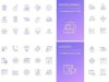 Family, Business, Travel and Logistics Line Icons Set