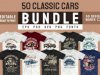 Vintage Car T-shirt Design Bundle Vector