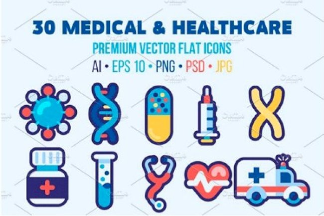 30 Medical Flat Icons Good for Logo
