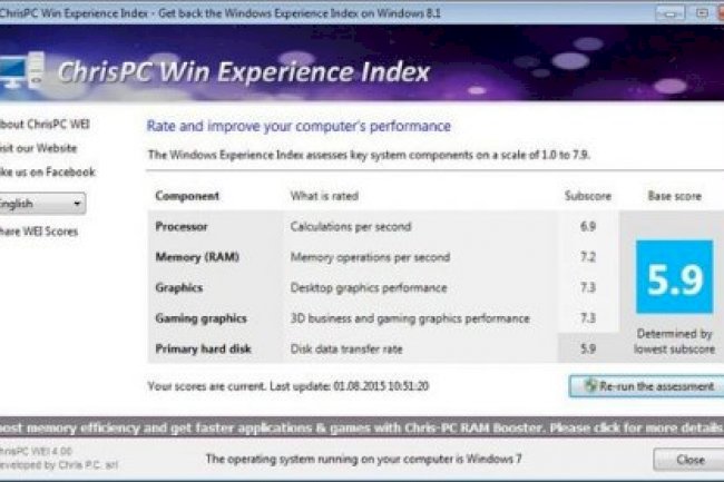 ChrisPC Win Experience Index v7.25.0804
