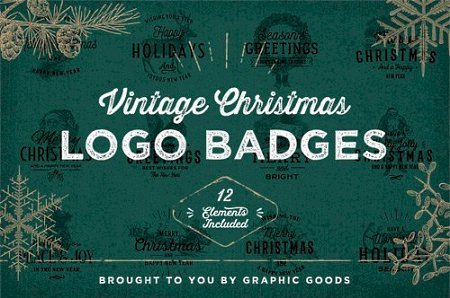 Vintage Christmas Logo Badges