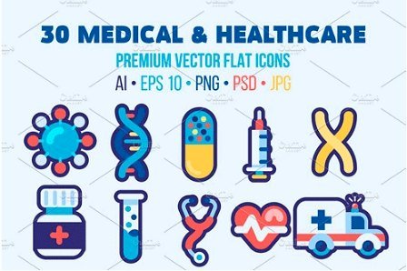 30 Medical Flat Icons Good for Logo