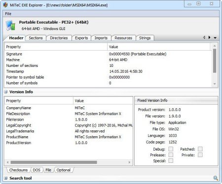 MiTeC EXE Explorer v3.5.1