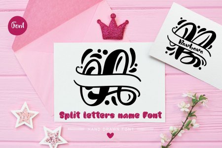Split Letter Name Font