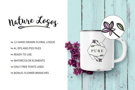 Nature & floral premade logos +BONUS