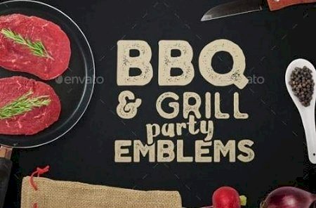 BBQ Logos & Grill Emblems Set