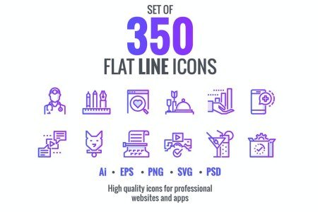 Big collection of Set flat gradient icons