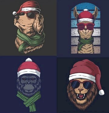 Santa Christmas Illustrations Set