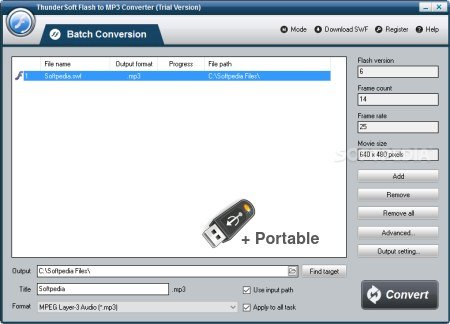 ThunderSoft Flash to MP3 Converter 3.7.0 + Portable
