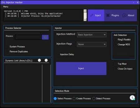 DLL Injector Hacker v1.6.4.5