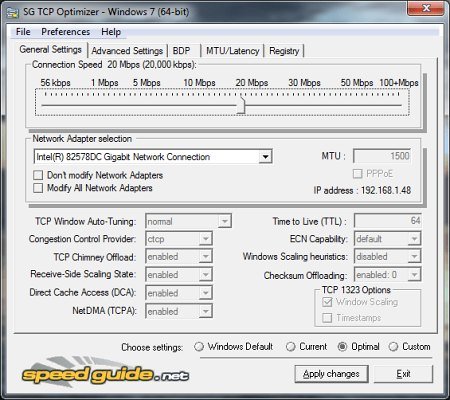 TCP Optimizer 4.1.1