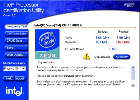 Intel Processor Identification Utility v7.1.8